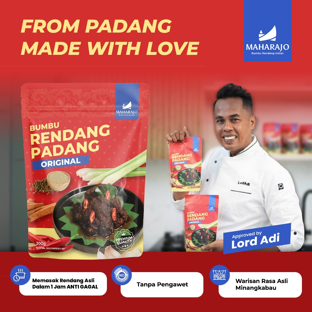 Jual [2 POUCH Original] Maharajo Bumbu Rendang Instan 200g – Bumbu ...