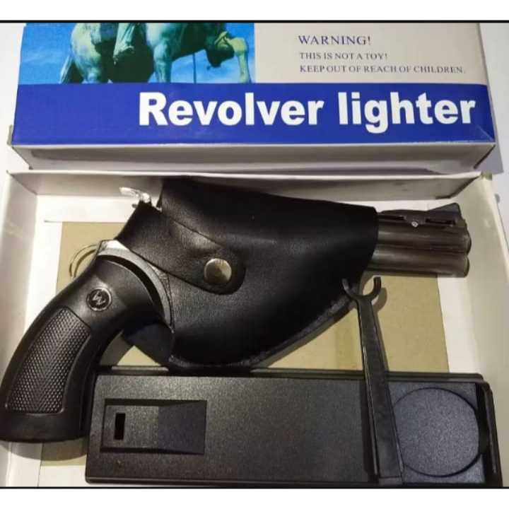 Jual mancis korek api model pistol revolver python sarung besar gun ...