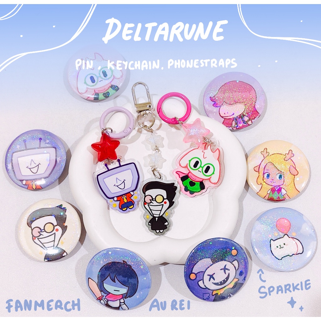 Jual Deltarune merch pin button | tenna kris ralsei spamton jevil by au ...