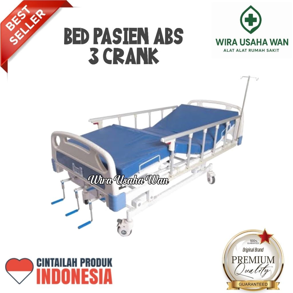 Jual Tempat Tidur Pasien Rumah Sakit 3 Crank- Ranjang Pasien 3 Engkol ...