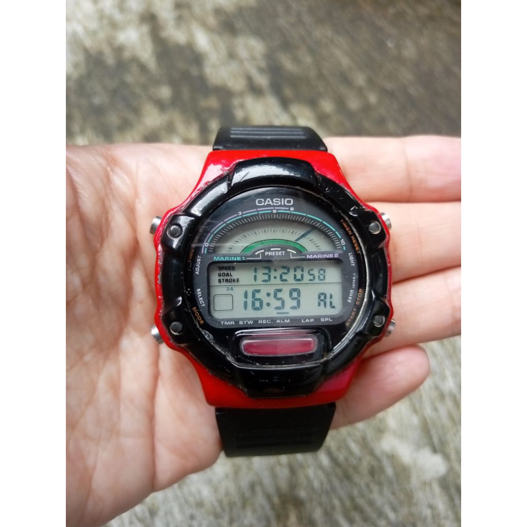 Jual Vintage Watch MRT-100 Marine Gear Digital Watch | Shopee