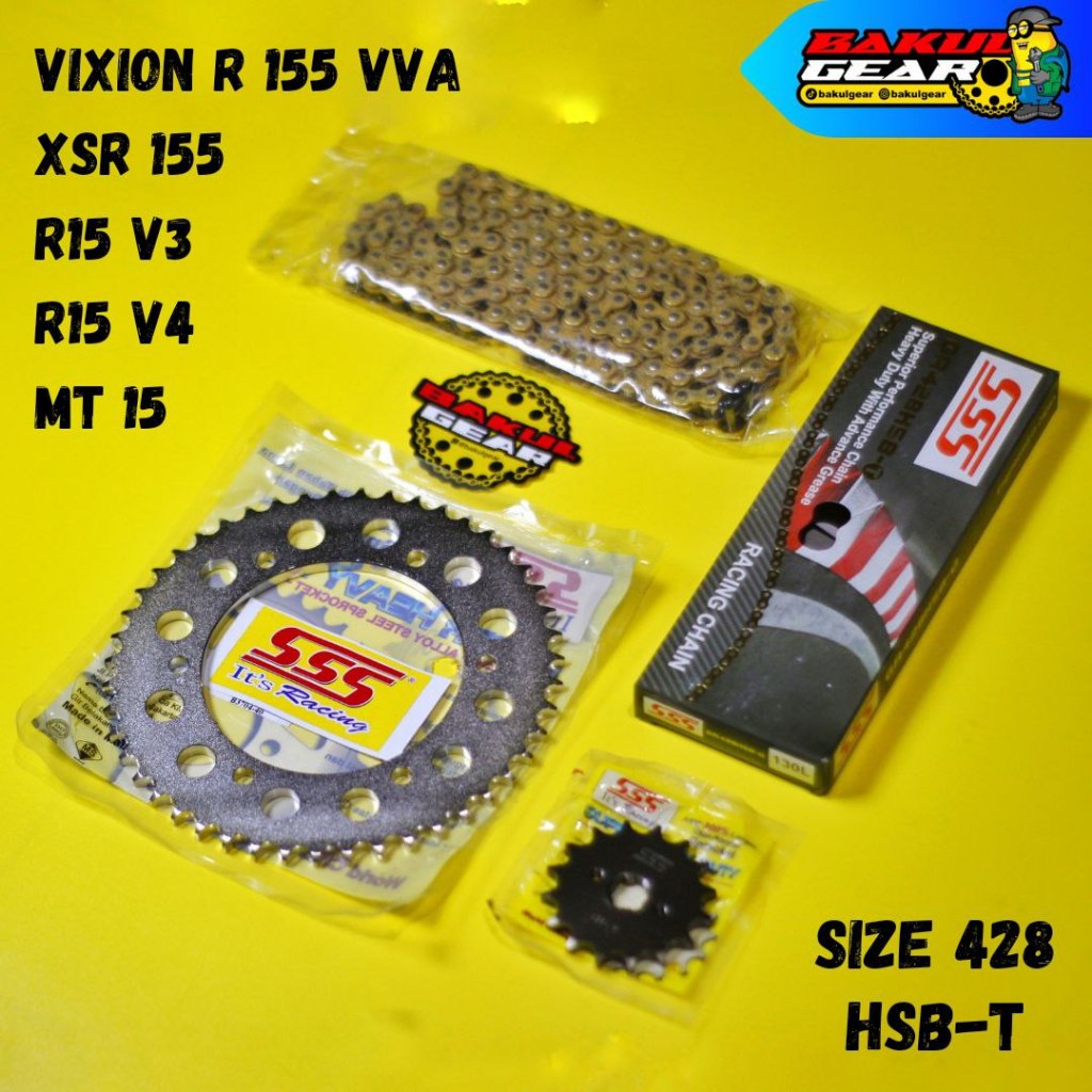 Jual Gear set SSS R15 V3 XSR 155 MT 15 R15V3 V4 XSR155 VVA Rantai GOLD ...
