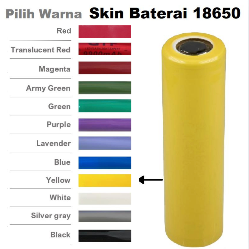 Jual Color Battery Wrap 18650 Plastik Baterai Jaket Plastic Skin PVC ...