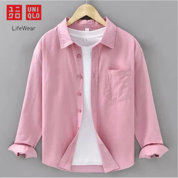 Kemeja Putih Uniqlo Pria Lengan Panjang Slim Fit