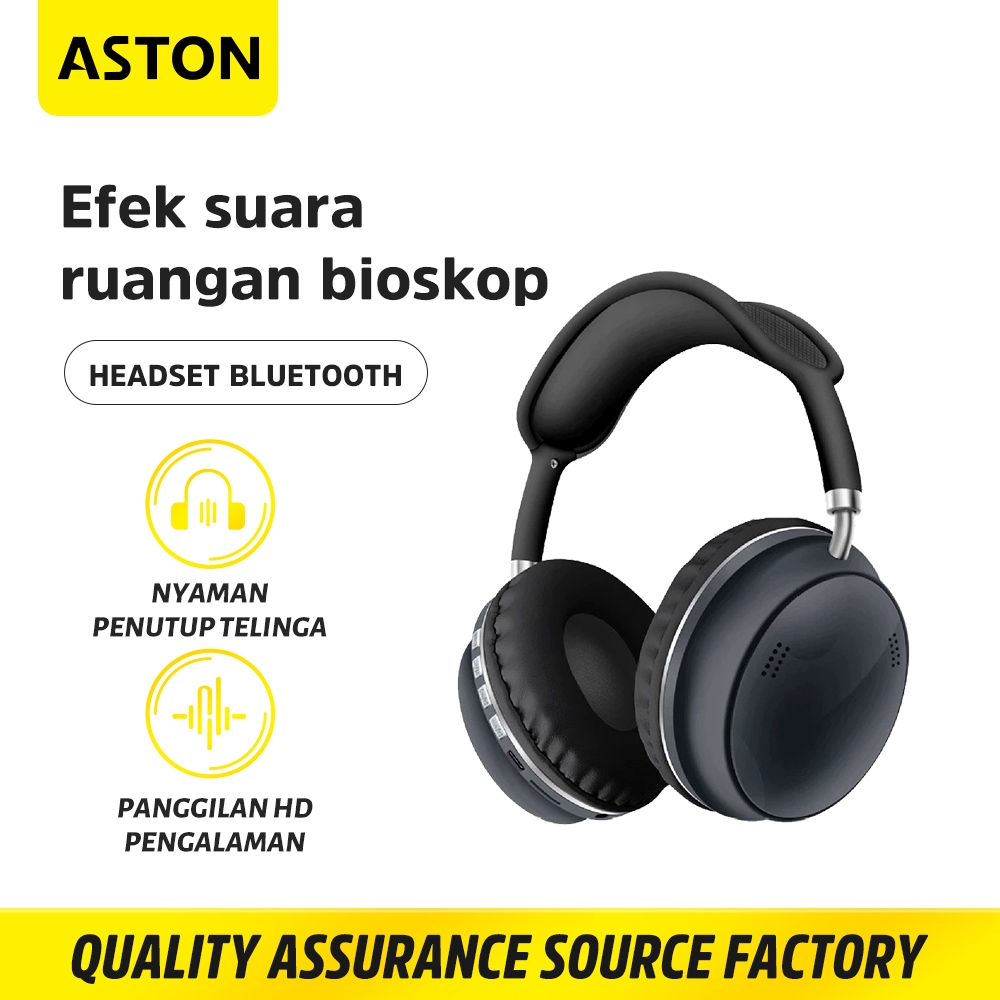 Jual ASTON Headphone Bluetooth Wireless Bass AT-TW162 Black Comfortable ...