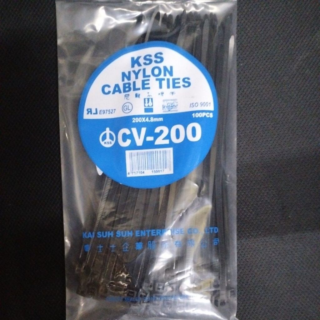 Jual cable ties CV 200 x 4.8 KSS isi 100pcs hitam | Shopee Indonesia