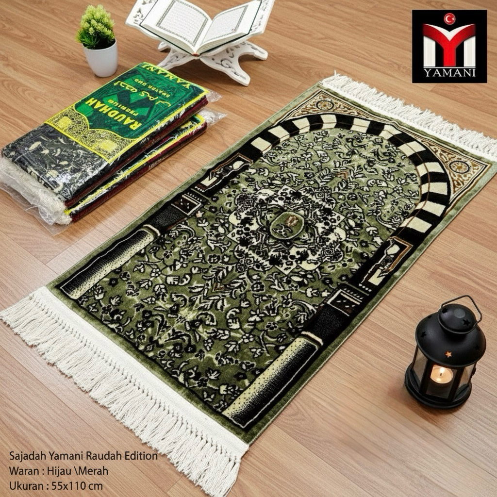 Jual Sajadah Turki Beludru Tebal Premium Motif Raudhah Ukuran medium 55 ...