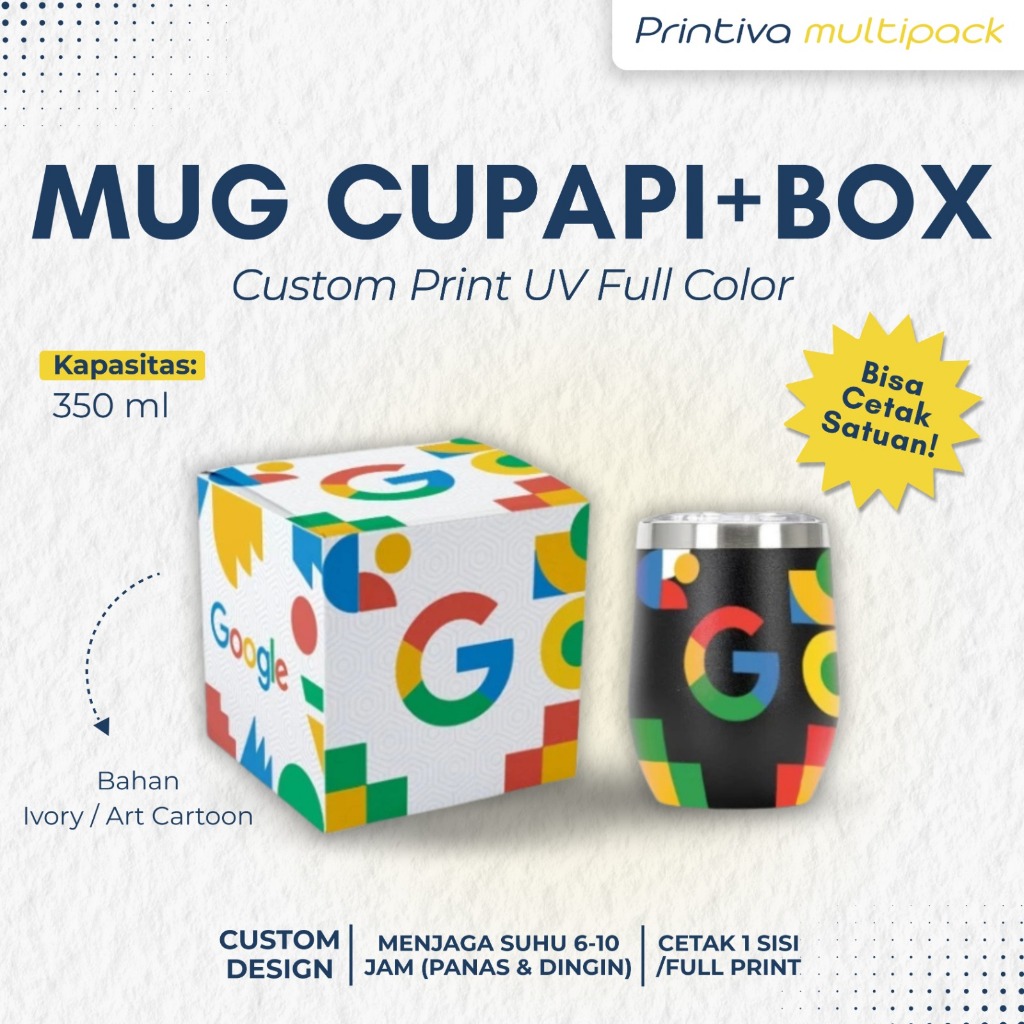 Jual Mug Cupapi UV 1 Sisi/ Full Print Souvenir Custom Gift Box Set ...
