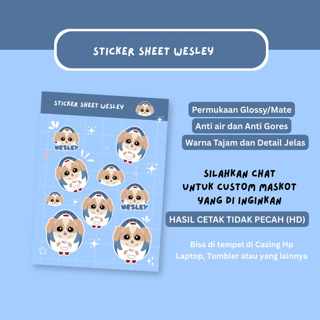 Jual Sticker Sheet Wesley Williamest - Dekorasi Sticker GMMTV Cute ...