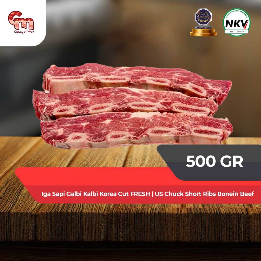 Jual Iga Sapi Galbi Kalbi Korea Cut Fresh | Us Chuck Short Ribs Bonein ...