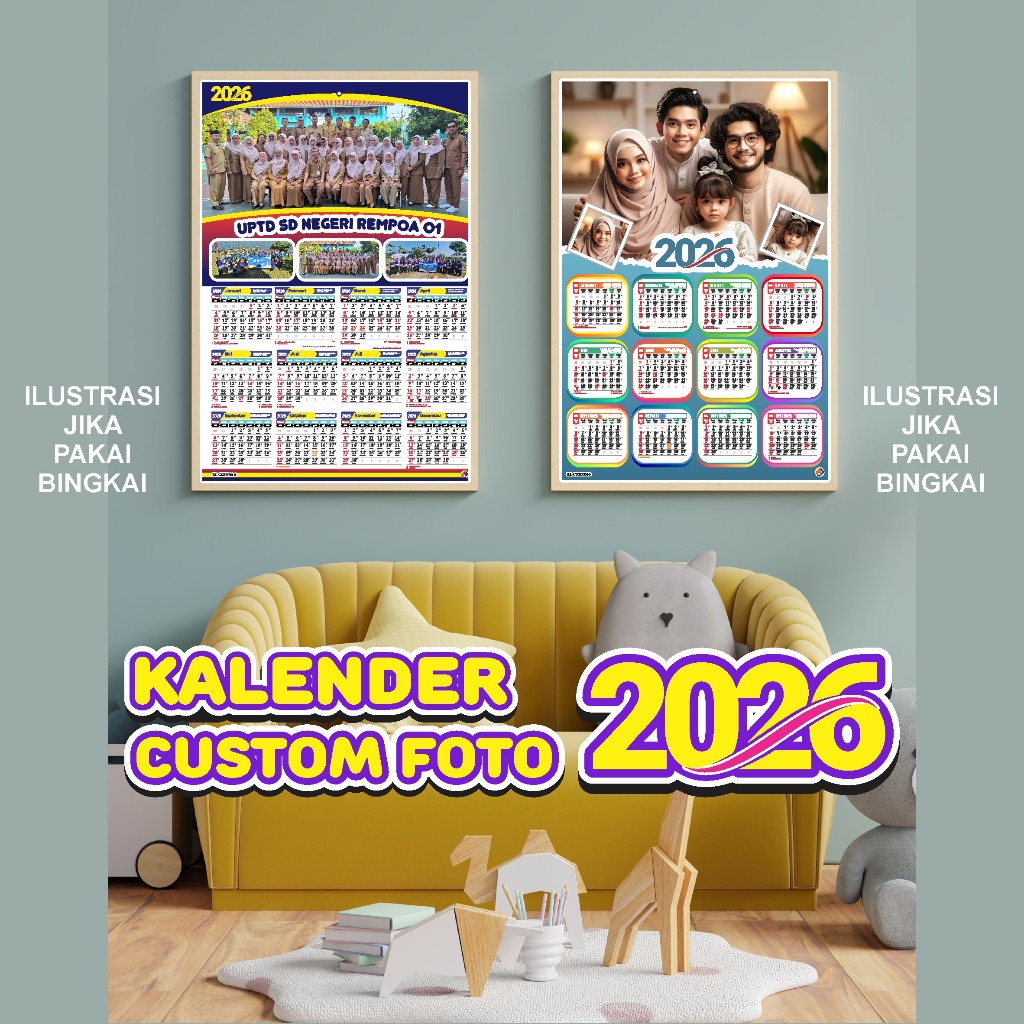 Jual Kalender Dinding Custom 2026 || Kalender Custom Foto 2026 | Shopee ...