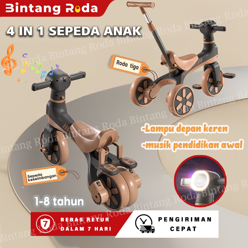 Jual Stok Lokal 3 in 1 Sepeda Anak Roda 3 dengan Tongkat Dorong & Musik ...