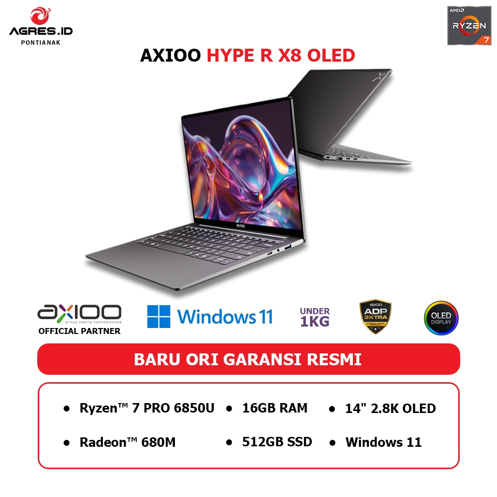 Jual AXIOO HYPE-R X8 OLED RYZEN 7 6850 16GB 512GB W11 14.0 2.8K OLED ...
