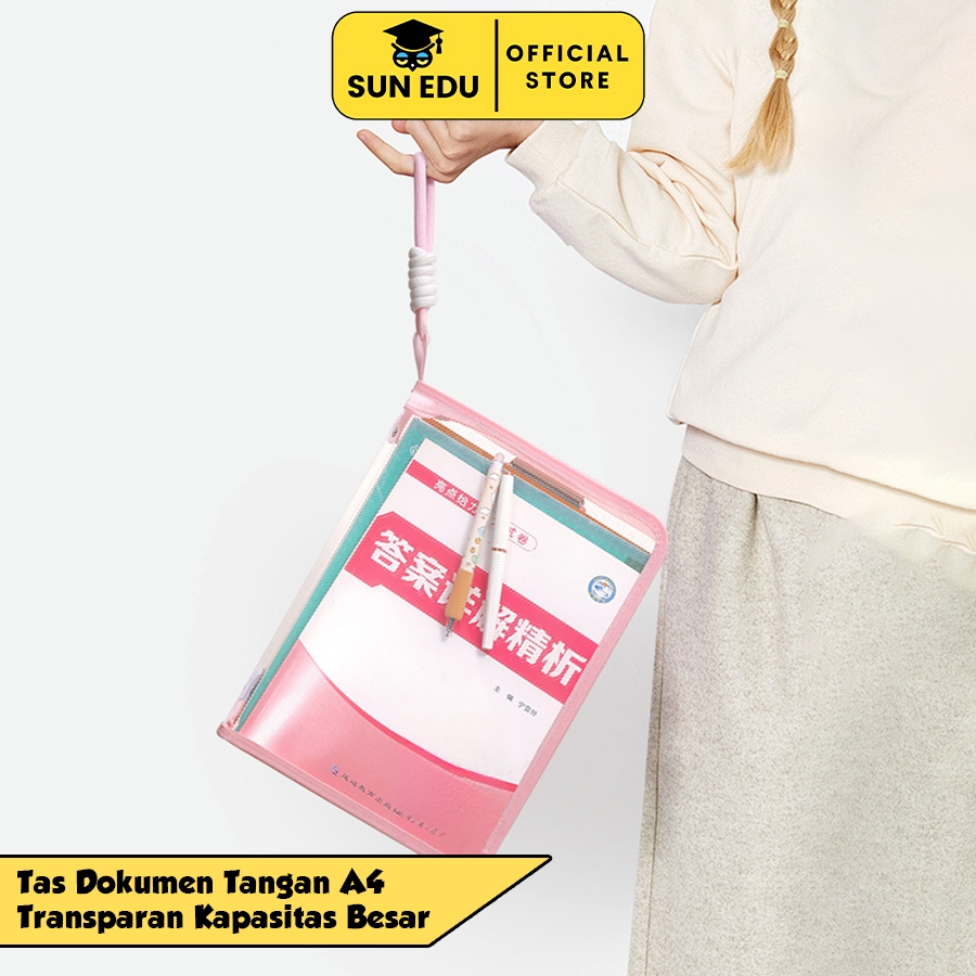 Jual Transparan File Folder A4 Dengan Handle Zipper / Tas Dokumen A4 ...