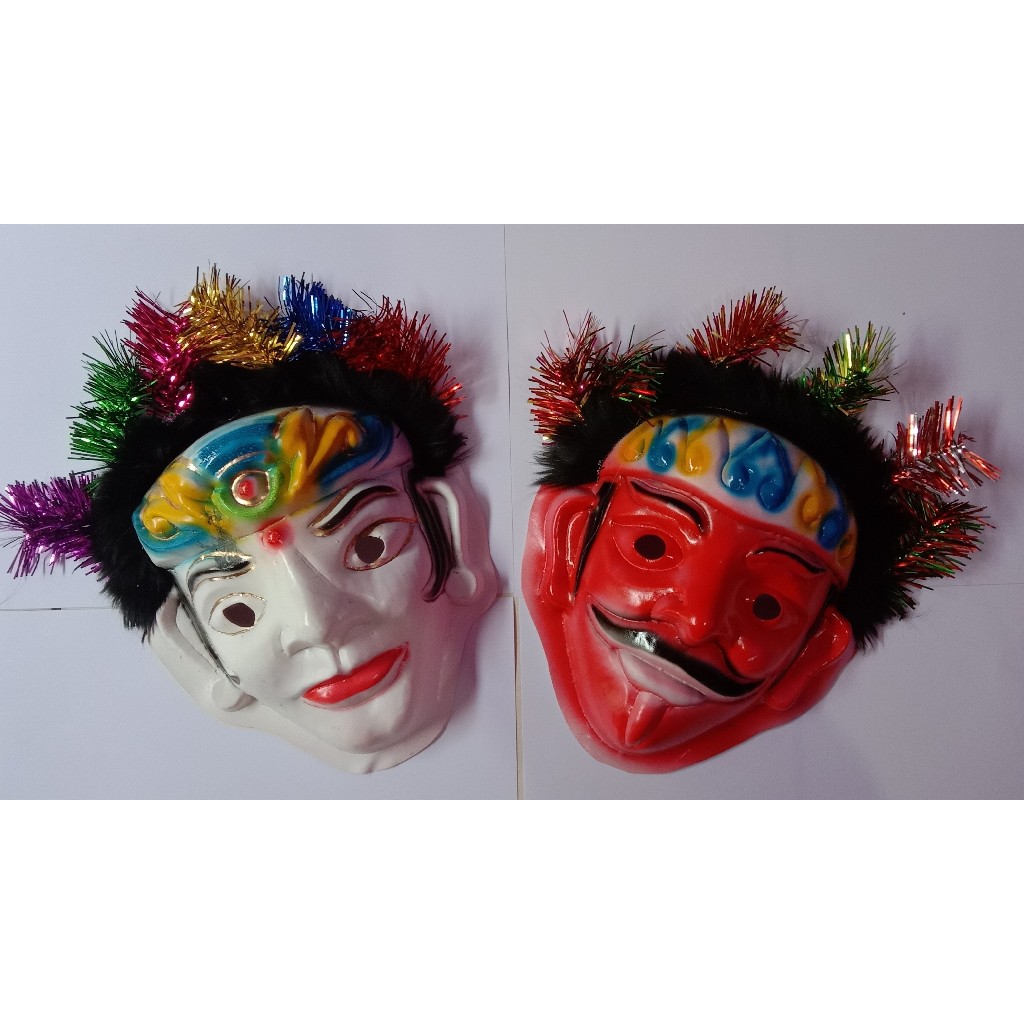 Jual Topeng Ondel Ondel Betawi Anak Warna Merah Putih 1 Pasang | Shopee ...