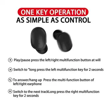 Handsfree Bluetooth A6s TWS Portable Headset Hf BT Wireless Sport In Earphone With Microphone