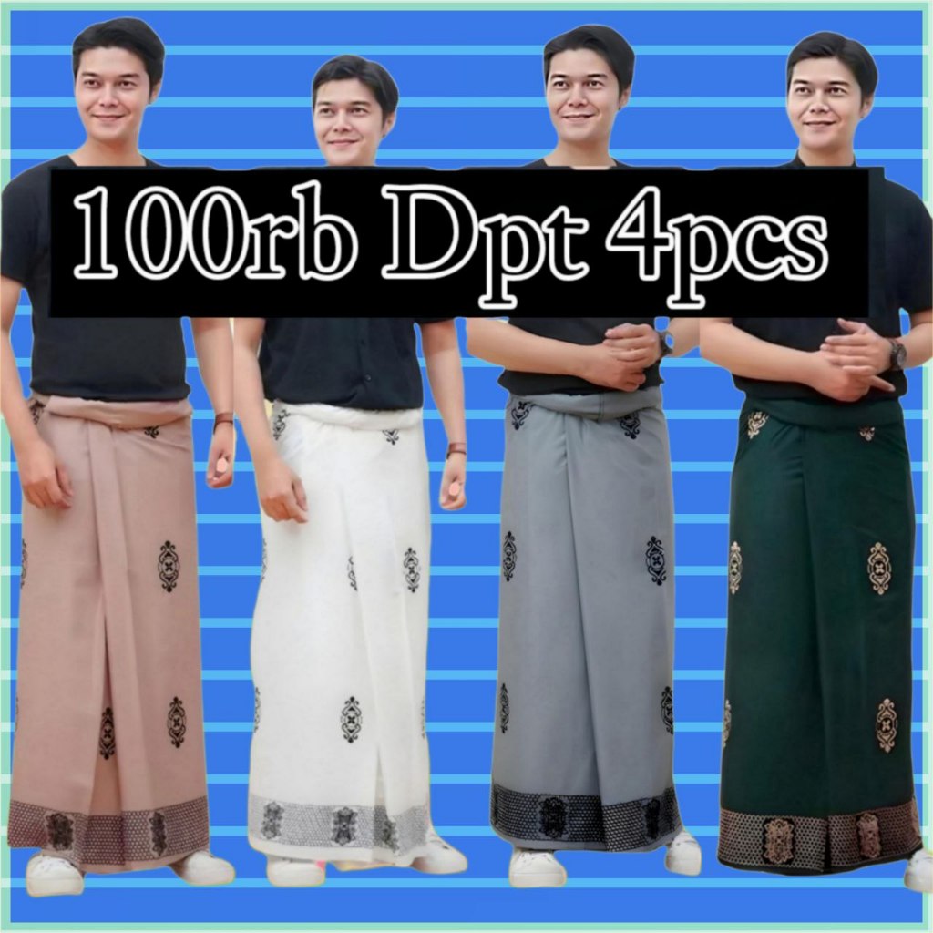 PROMO 4Pcs Sarung Batik Dewasa Adem Pekalongan 100ribuan Motif Sarwon Gus Iqdam Balimun Series Murah