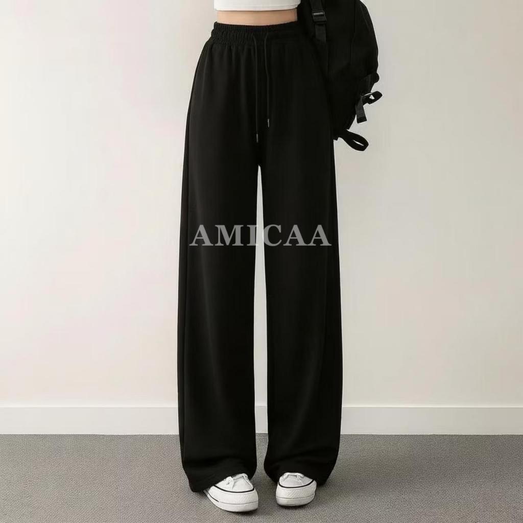 Amicaa - Sweatpants Loose Highwaist Celana Panjang Daily Wanita Nyaman Soft Lemb