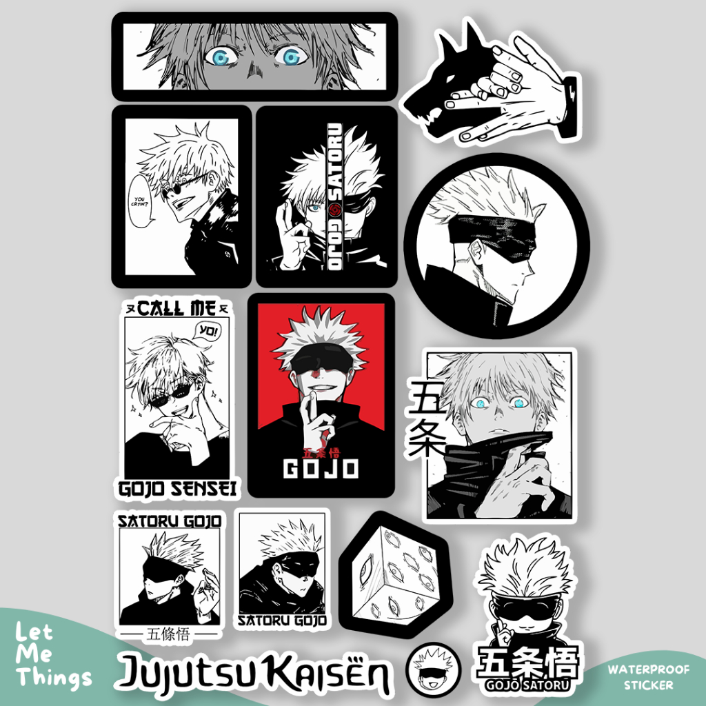 Jual Stiker Anime GOJO SATORU JJK anti air untuk helm case hp laptop ...