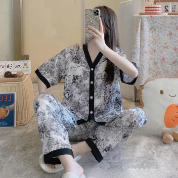 YapLie VLECA01 Baju Tidur Piyama Satin Premium Bahan Lembut Halus Cantik Cocok Seharian