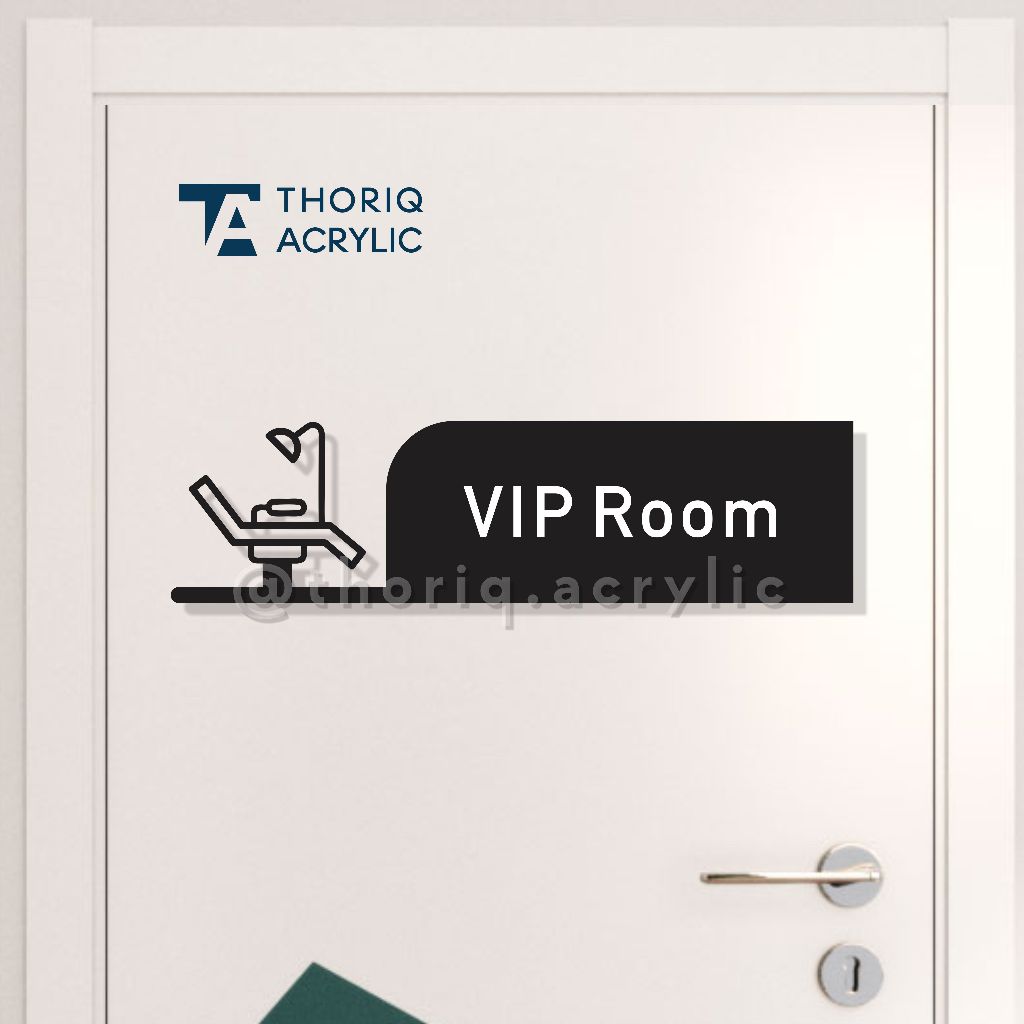 Jual Sign Acrylic VIP ROOM | Akrilik 2mm 30x8cm UV print Cutting laser ...