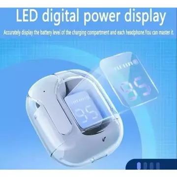 HA Headset TWS Hifi V8 Earphone Handsfree Keren Transparan Bening Bluetooth Wireless Air31