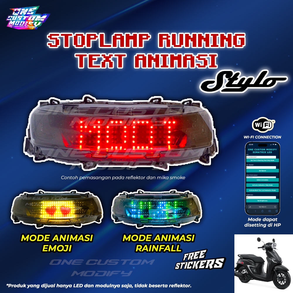 Jual Stoplamp Running Text Animasi V2 Stylo Lampu LED Rem Belakang ...