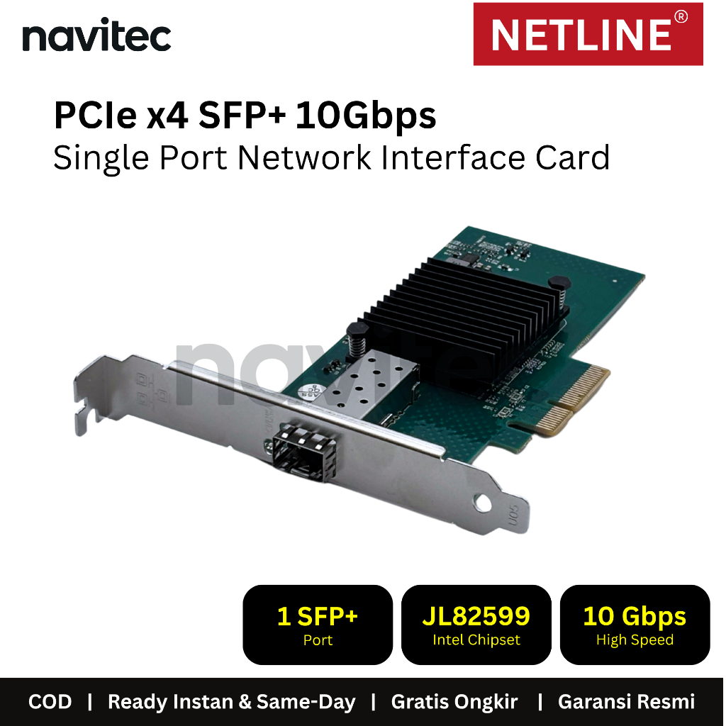 Jual Netline PCIe x4 10G SFP+ 1 Port Network Interface Card (NIC) – PCI ...