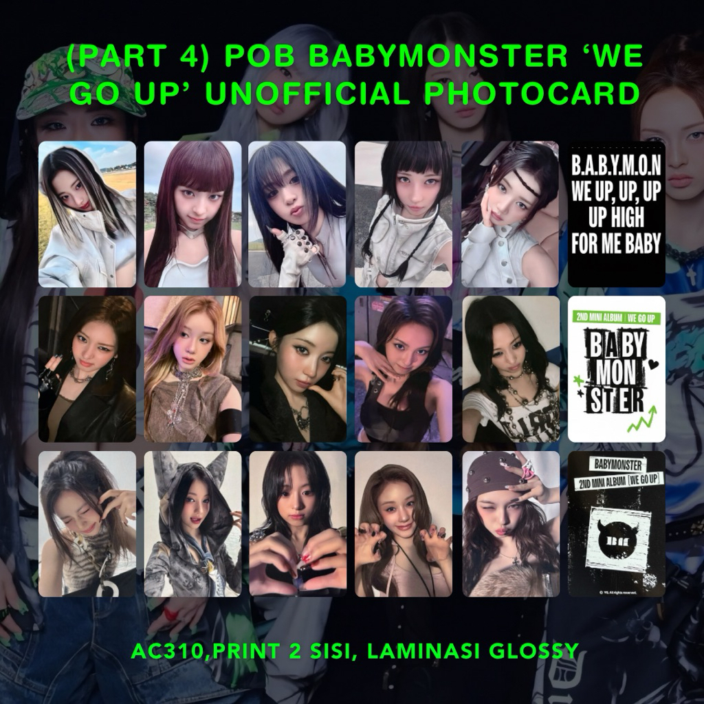 Jual [PART 4] POB BABYMONSTER ‘WE GO UP’ UNOFFICIAL PHOTOCARD Album ...