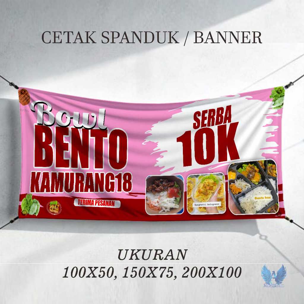 Jual Cetak Spanduk Banner NASI BENTO PINK Costom Desain | Shopee Indonesia