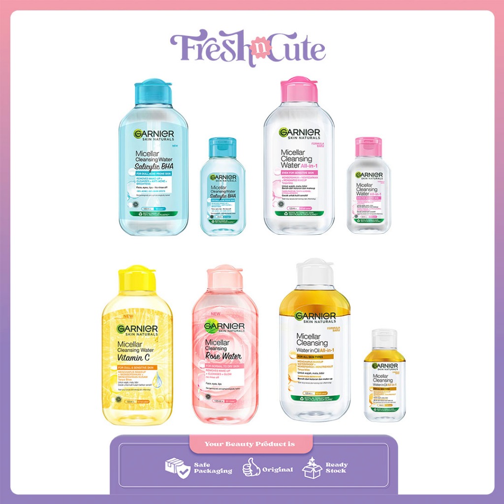 Jual (NEAR ED) GARNIER - Micellar Water Biru Blue for oily skin & Pink ...