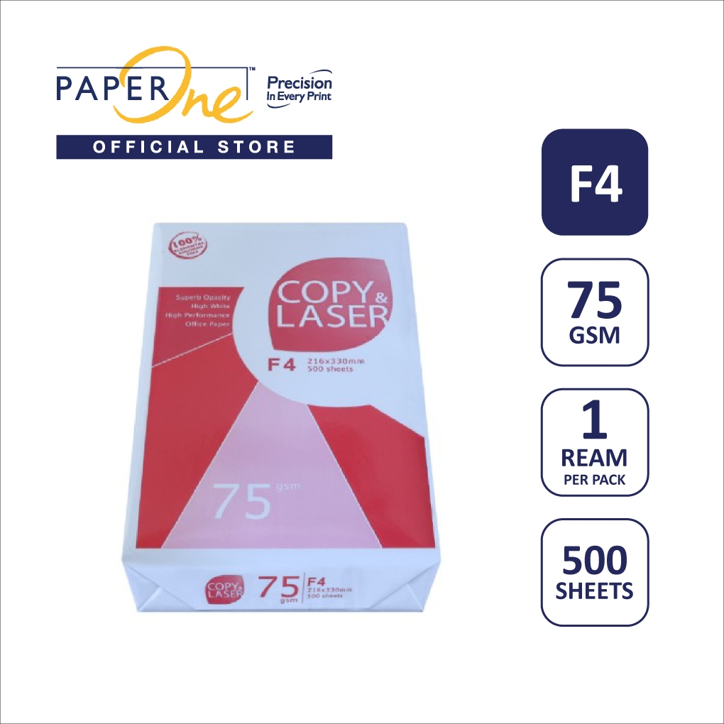 Copy & Laser Kertas F4 75gr Copier 1 Rim (500 lembar) Kertas HVS