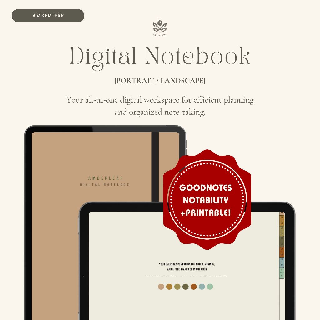 Jual Amberleaf Digital & Printable Notebook [Portrait+Landscape ...