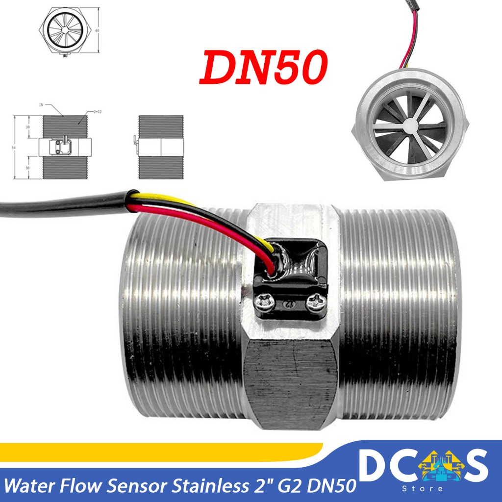 Jual Water Flow meter Sensor Stainless 2