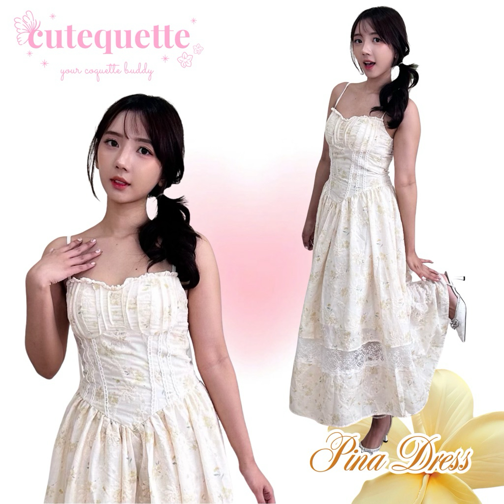 Jual PINA DRESS – Korea Vintage Lace Midi Dress | Cutequette | Shopee ...