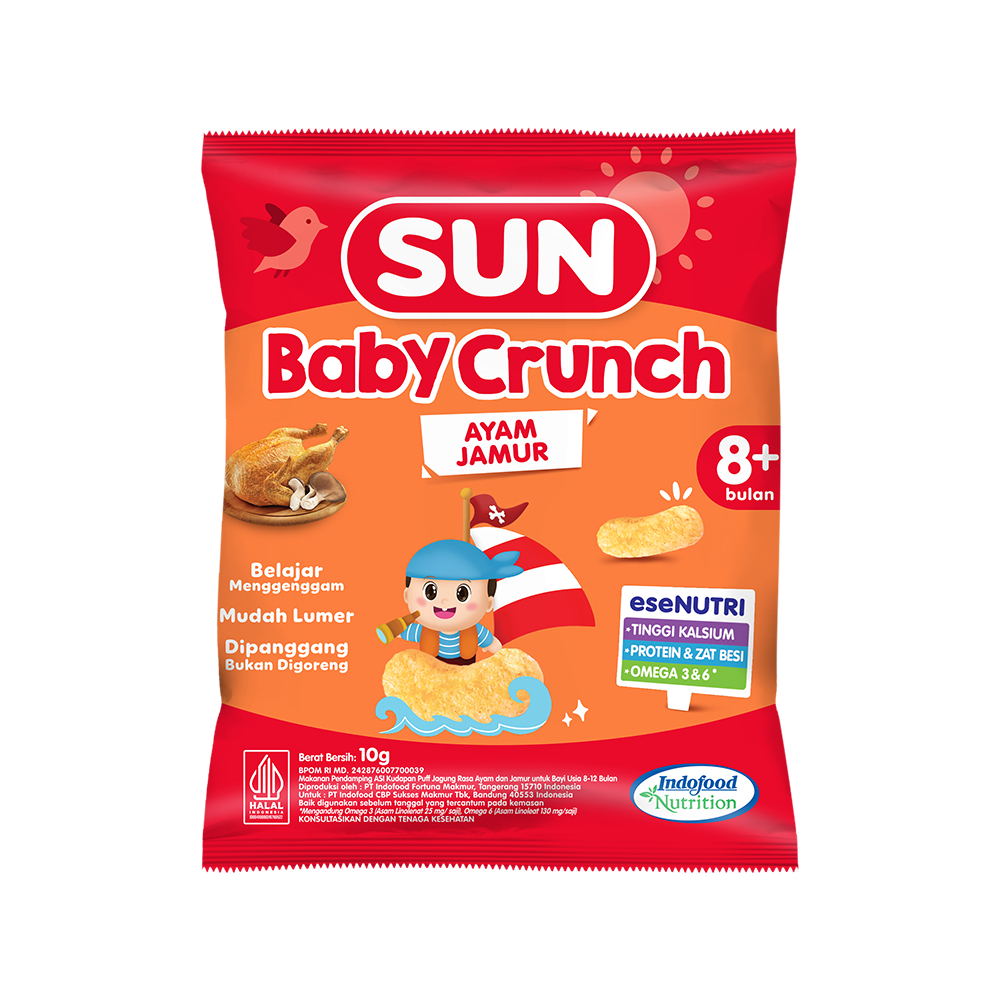 Jual SUN BABY CRUNCH SNACK BAYI AYAM JAMUR COKELAT PISANG INDOFOOD ...