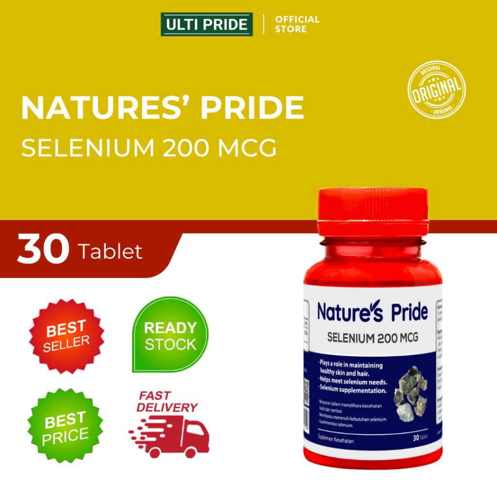 Jual NATURE'S PRIDE SELENIUM 200 MCG ANTIOXIDANT THYROID SUPPORT ISI 30 ...