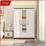 Furniture Murah Surabaya Vale Lemari Pakaian Dua Pintu Kaca Luar Simple Laci Terlengkap