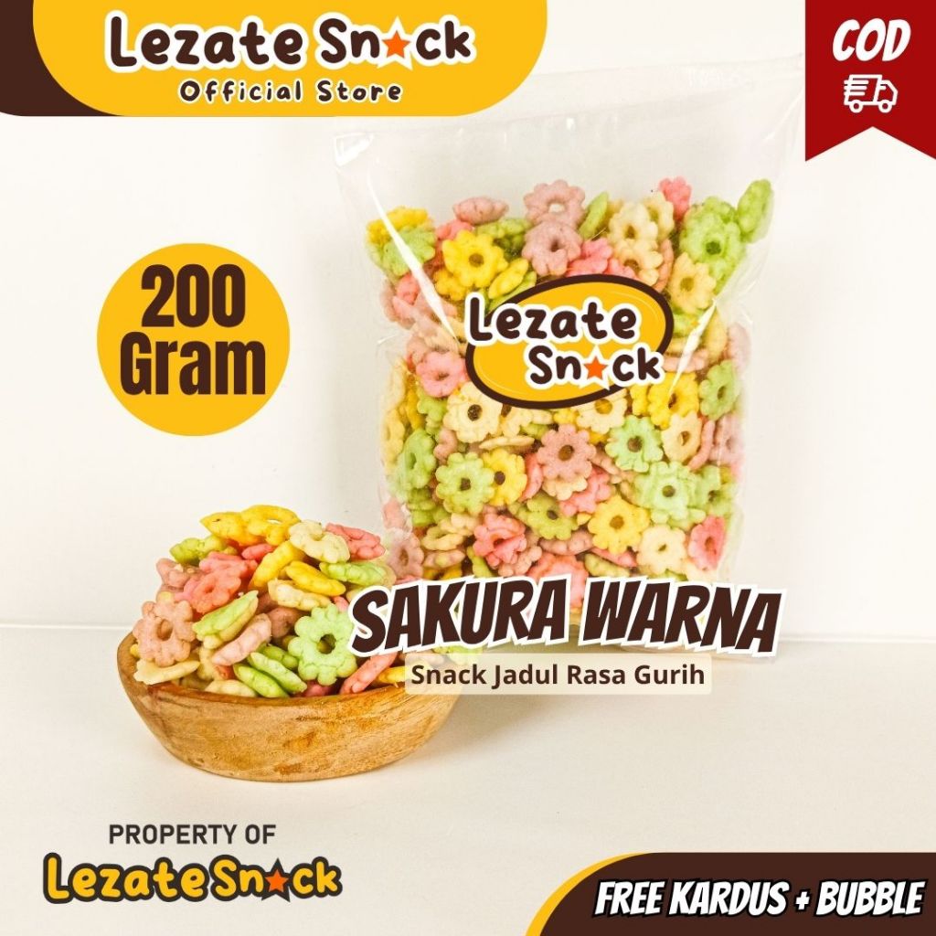 Jual Snack Ribut 200GR Kiloan Murah Enak Renyah / Pilus Sakura Warna ...