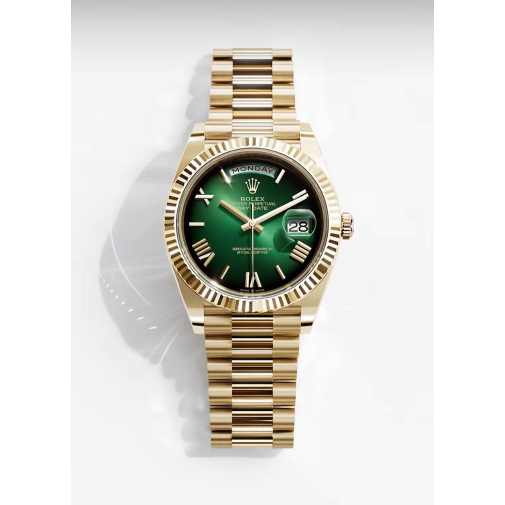 Jual jam tangan gold green dial 40mm | Shopee Indonesia