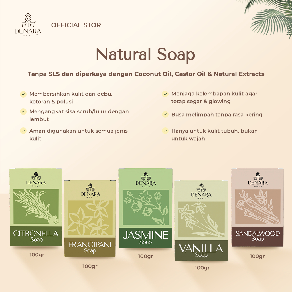 Jual Denara Bali Basic Natural Soap 100gr | Gentle & Fresh Cleanser ...