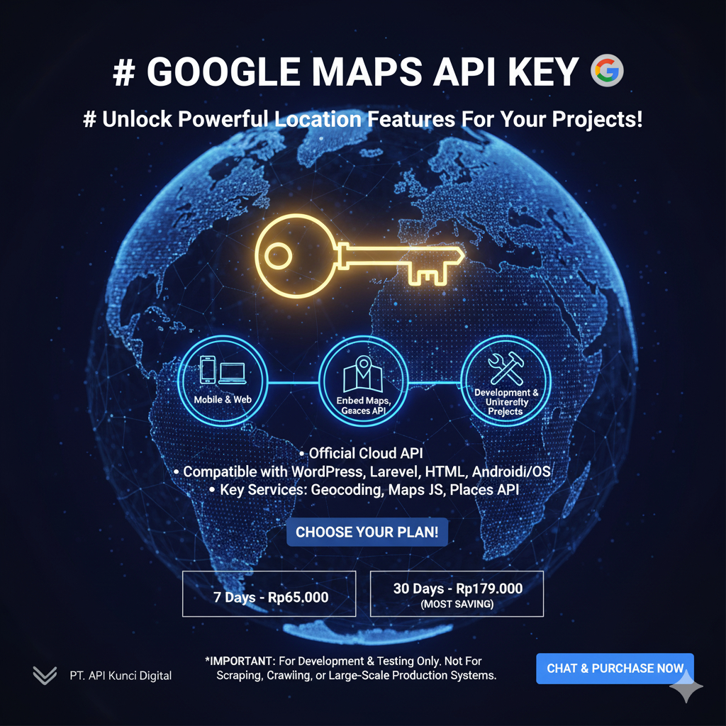 Jual Google Maps API Key – Paket Sewa Aman & Langsung Aktif | Shopee ...