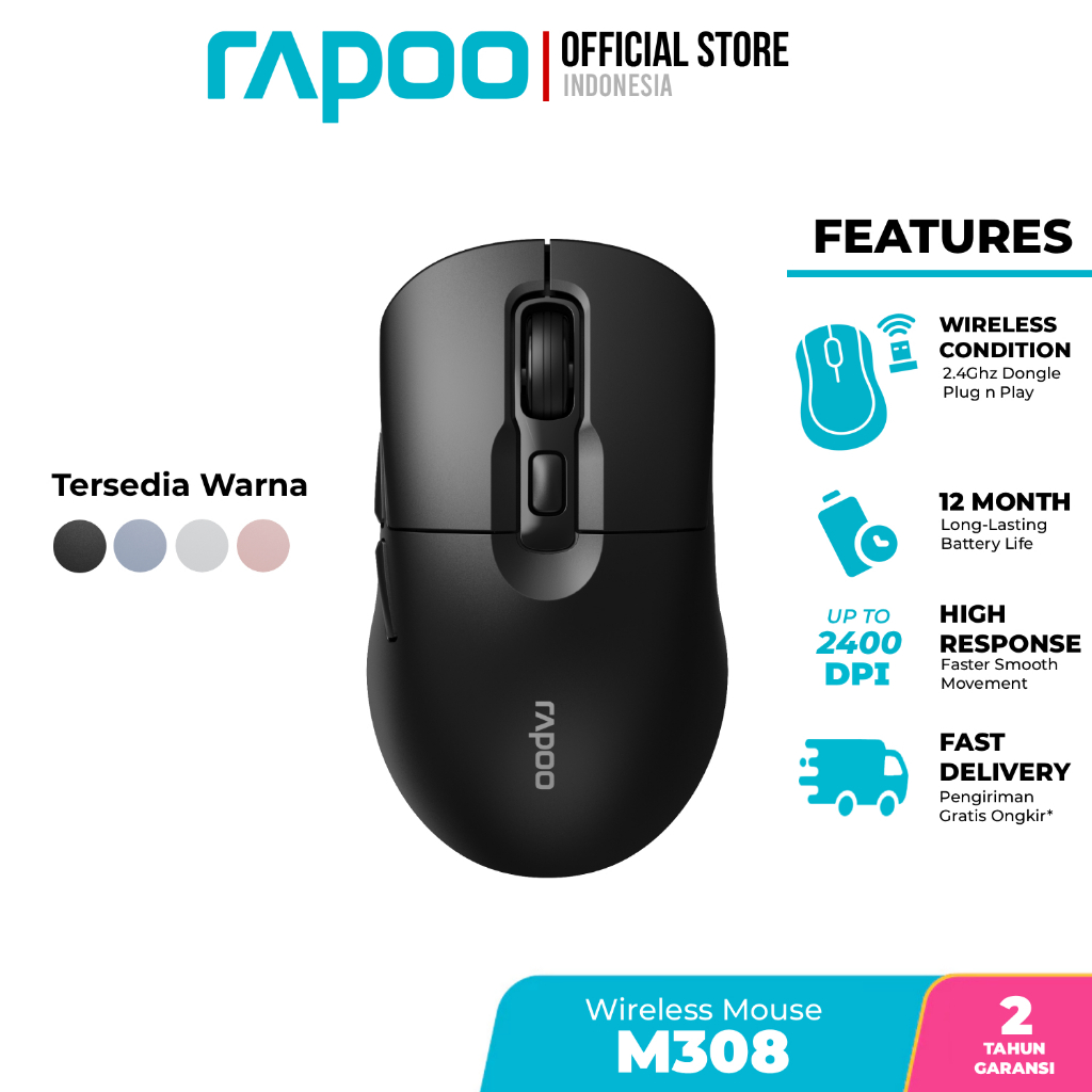 Jual Rapoo M308 Multi-mode Wireless Mouse Bluetooth & Dongle | Shopee ...