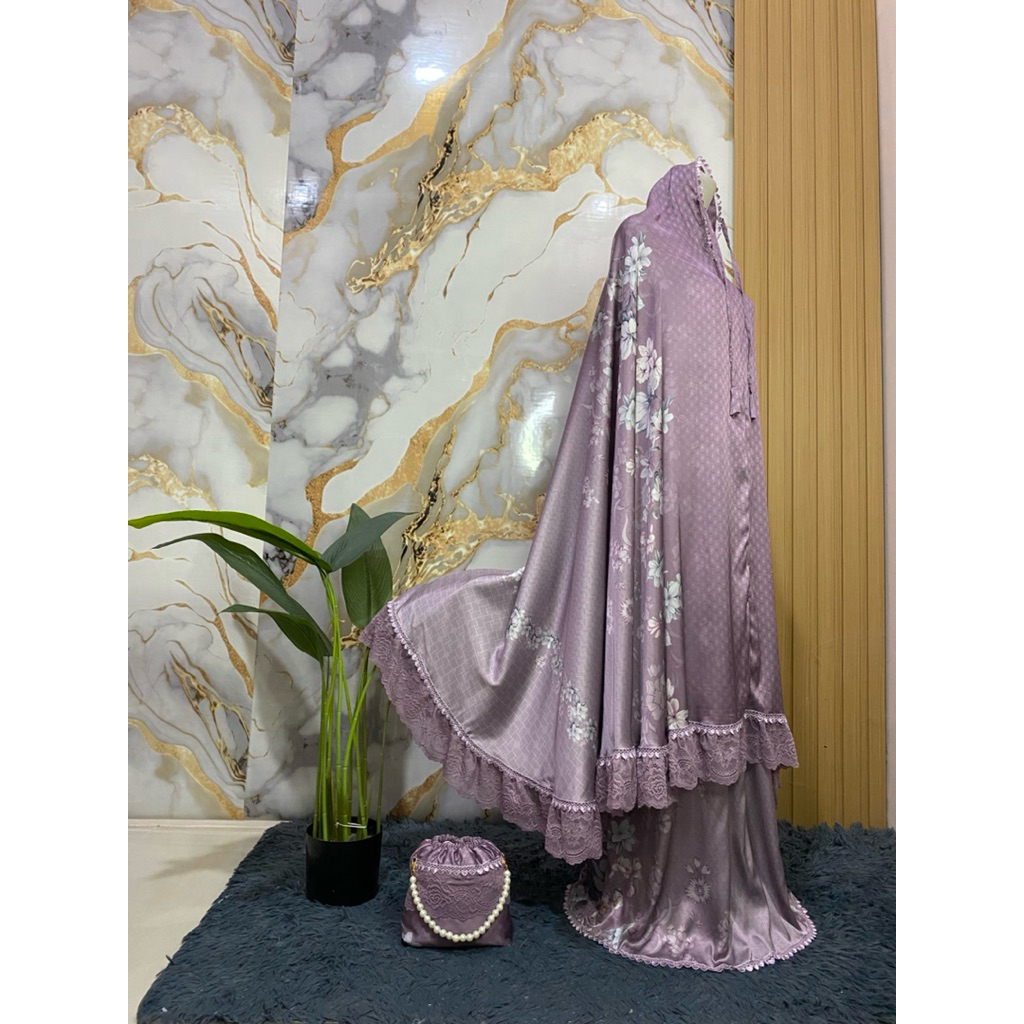 Mukena Armani jumbo Renda Brukat 2in1 Travel |TIA MUKENA