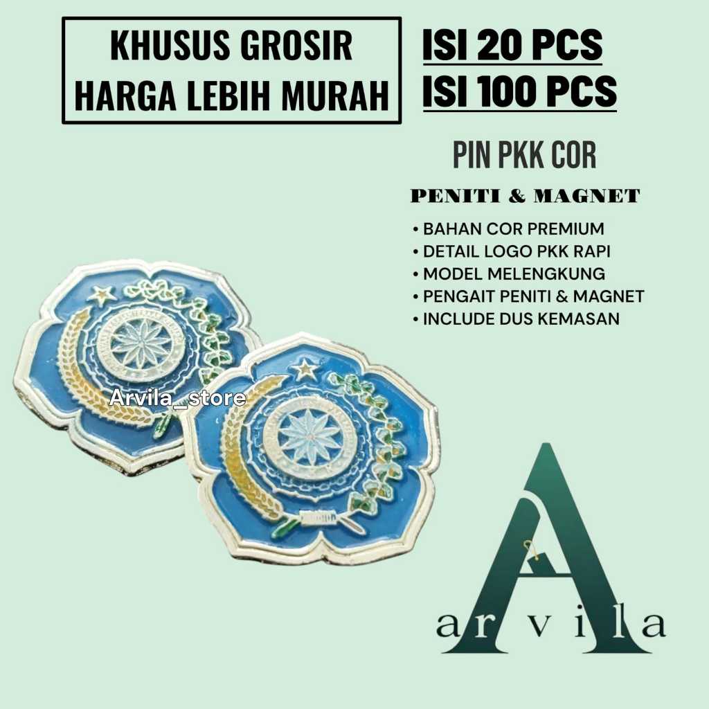 Jual Pin PKK cor premium gambar 3D Peniti/magnet ( grosir isi 20/100 ...