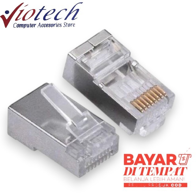Jual plug rj45 cat 6 besi lubang tembus conector rg45 original rj45 cat ...