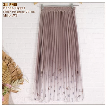 Rok Plisket Hyget Payung Gradasi Motif Bunga Dan Ikan 311 P430 P421