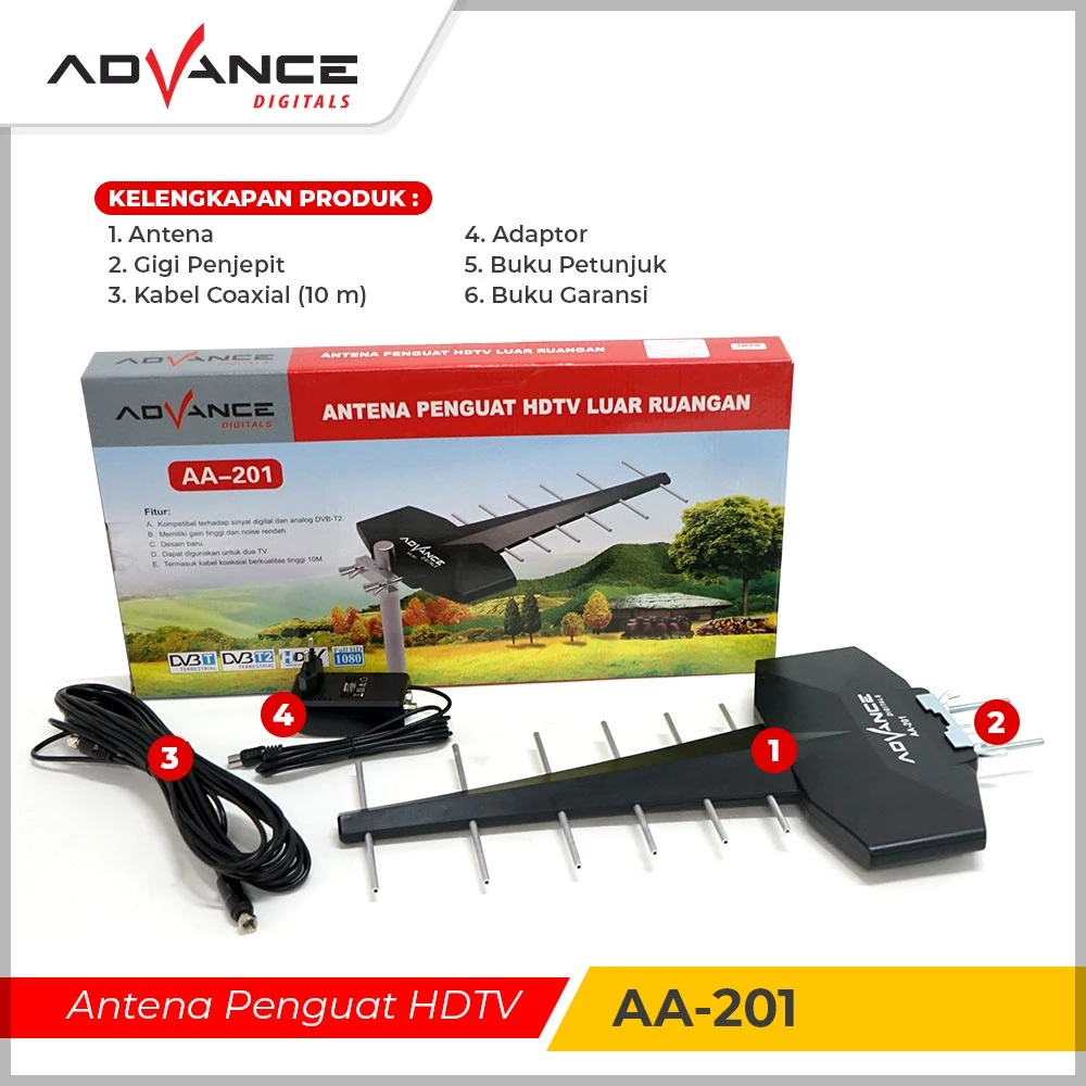 Jual Advance AA201 Antena TV Tabung Digital Remote HDTV Outdoor Super ...