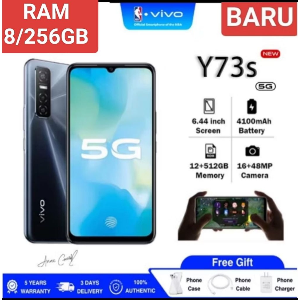 Jual (COD) (ORi) BERGARANSI Hp VIVO Y73s (5G) RAM 12+512GB & 8+256GB ...