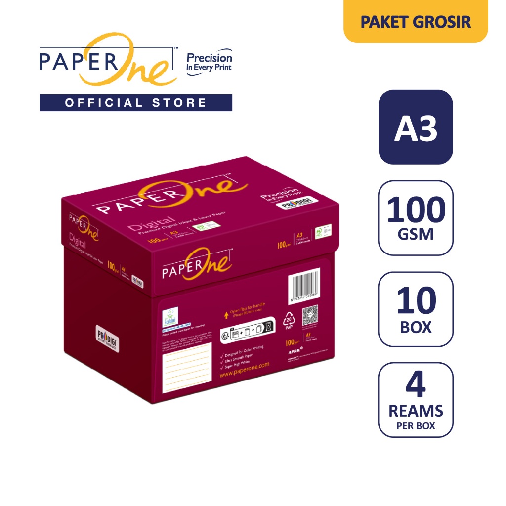 [GROSIR] PaperOne Kertas Digital 10 Box (40 Rim | 50 Ream) Kertas HVS - Free Ongkir (2)